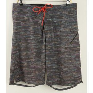 Lululemon Mens 34 Drawstring Gray Digital Heather Geometric Hybrid Workout Short